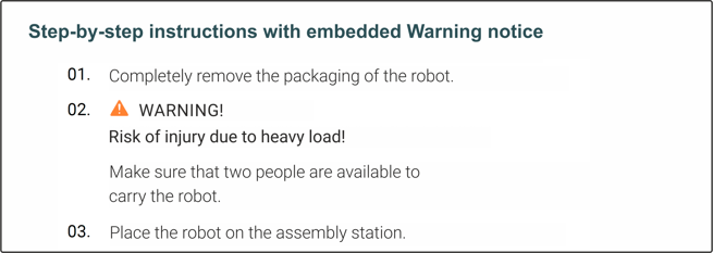 embedded warning notice