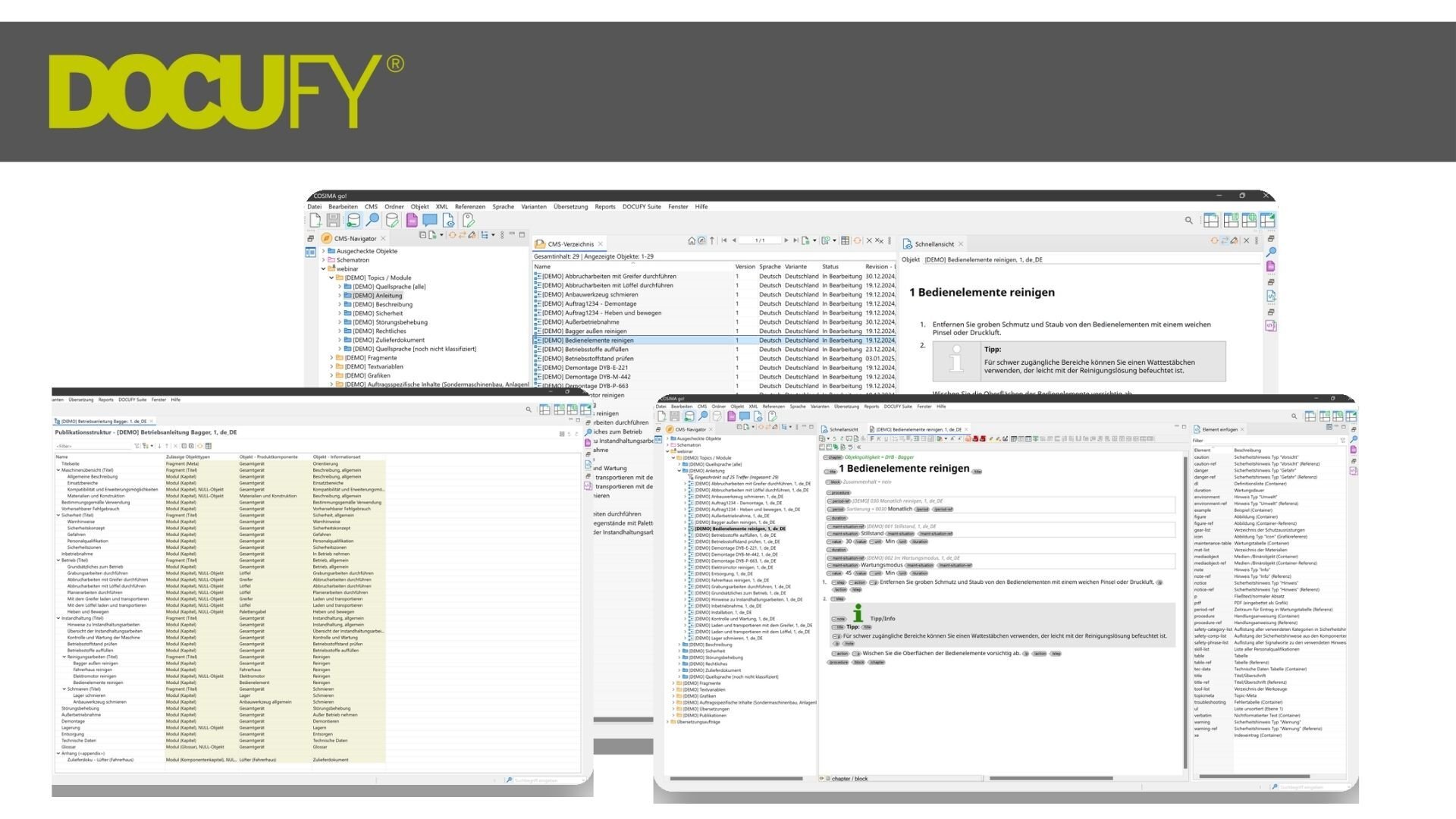 DOCUFY Cosima, Redaktionssystem, Screenshot DOCUFY Cosima, Redaktionssystem, Screenshot